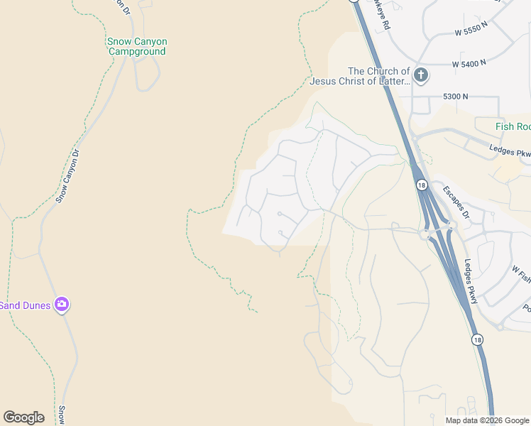 map of restaurants, bars, coffee shops, grocery stores, and more near Mesquite Drive in St. George