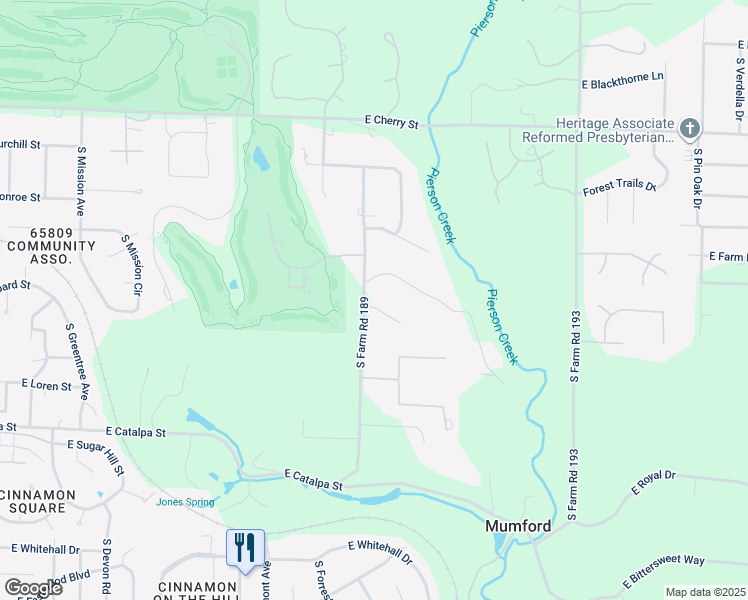 map of restaurants, bars, coffee shops, grocery stores, and more near 920 South Farm Road 189 in Springfield
