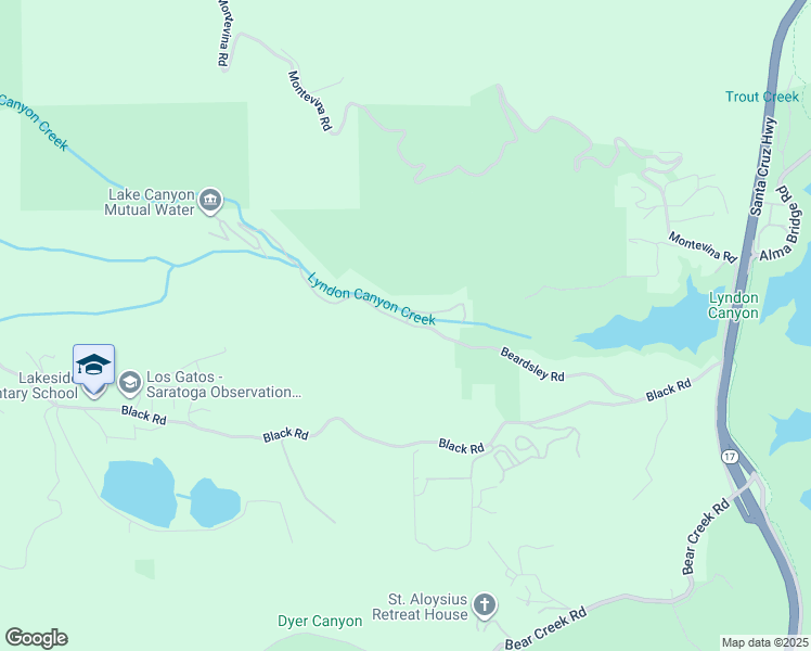 map of restaurants, bars, coffee shops, grocery stores, and more near 19150 Beardsley Road in Los Gatos
