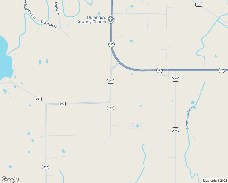 map of restaurants, bars, coffee shops, grocery stores, and more near 184 County Road 337 in Durango