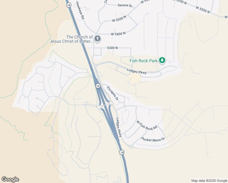 map of restaurants, bars, coffee shops, grocery stores, and more near 5010 Escapes Drive in St. George