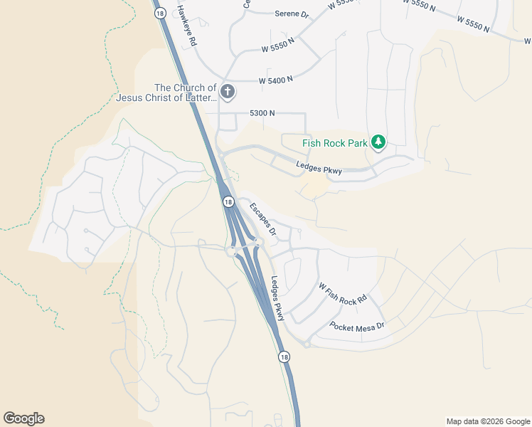 map of restaurants, bars, coffee shops, grocery stores, and more near 5010 Escapes Drive in St. George