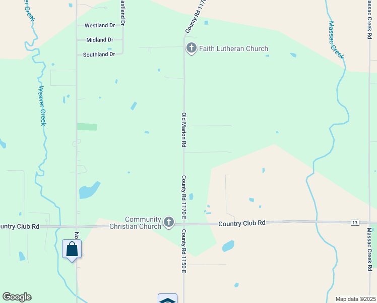 map of restaurants, bars, coffee shops, grocery stores, and more near 3418 County Road 1170 East in Metropolis