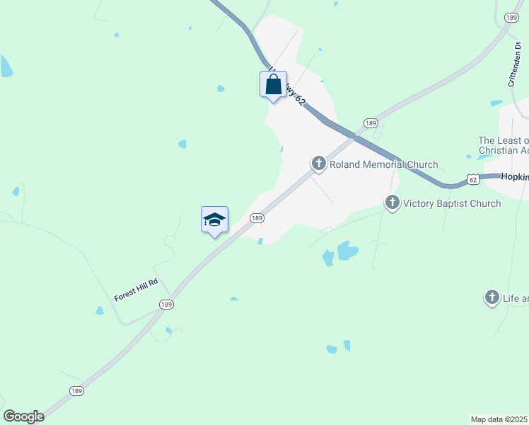 map of restaurants, bars, coffee shops, grocery stores, and more near 390 Kentucky 189 in Greenville