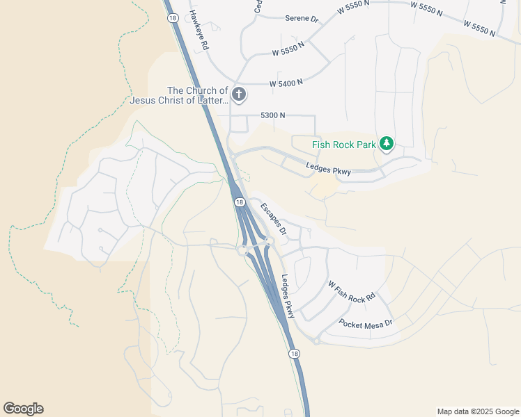 map of restaurants, bars, coffee shops, grocery stores, and more near 5031 Escapes Drive in St. George