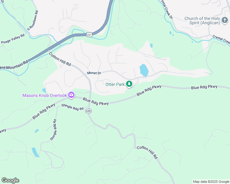 map of restaurants, bars, coffee shops, grocery stores, and more near 6145 Renoir Lane in Roanoke