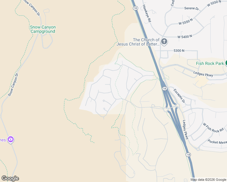 map of restaurants, bars, coffee shops, grocery stores, and more near 5032 Silver Cloud Drive in St. George