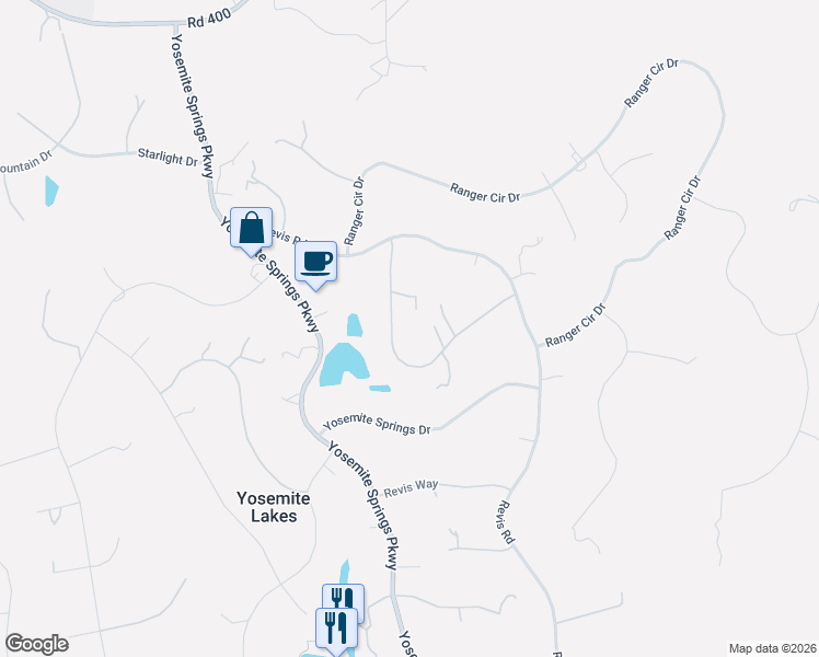 map of restaurants, bars, coffee shops, grocery stores, and more near 42781 Badger Circle Drive in Coarsegold