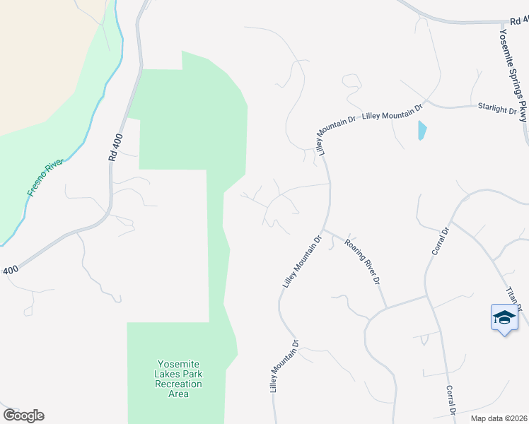 map of restaurants, bars, coffee shops, grocery stores, and more near 41443 Roaring River Court in Coarsegold