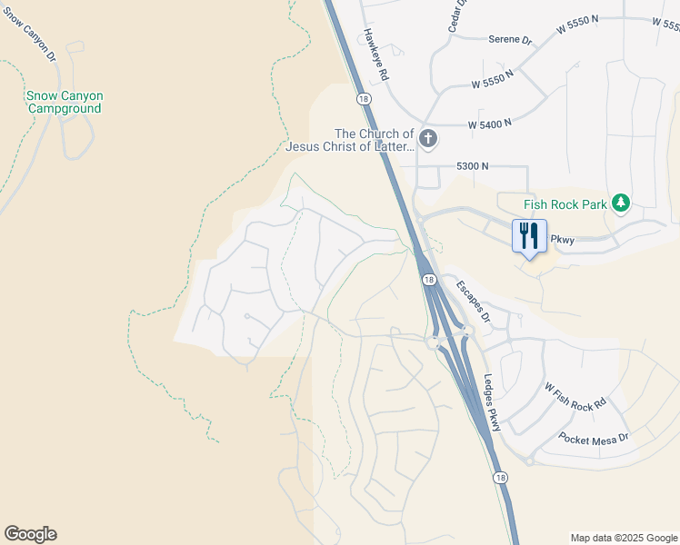 map of restaurants, bars, coffee shops, grocery stores, and more near 2039 Rising Sun Drive in St. George