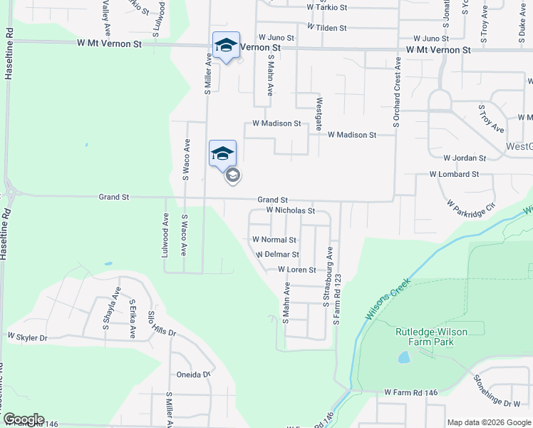 map of restaurants, bars, coffee shops, grocery stores, and more near 4430 West Nicholas Street in Springfield