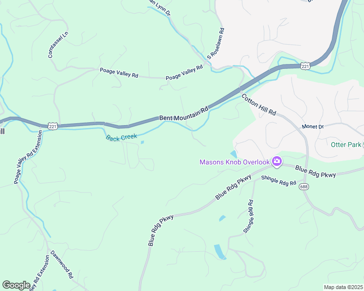 map of restaurants, bars, coffee shops, grocery stores, and more near 5928 Bent Mountain Road in Roanoke