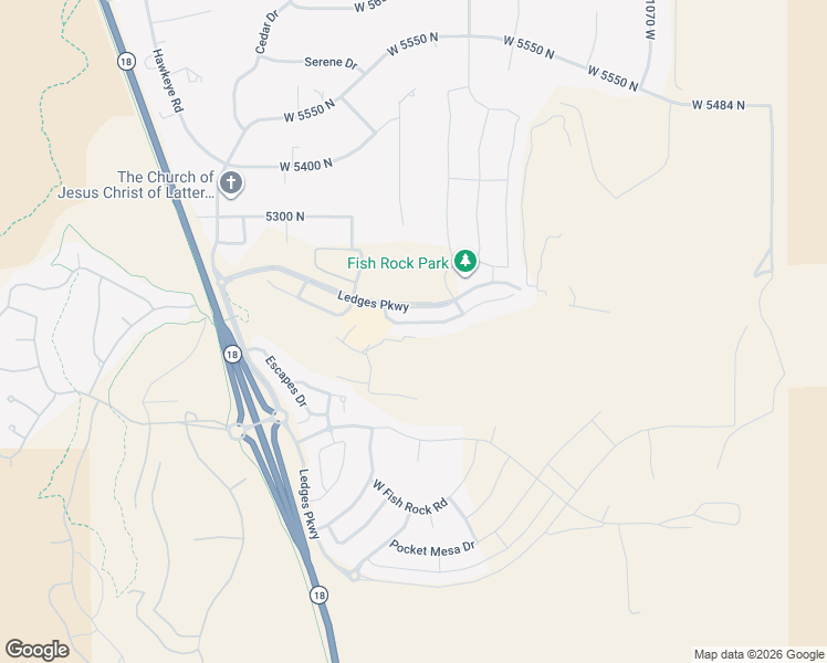 map of restaurants, bars, coffee shops, grocery stores, and more near 1491 West Shinnecock Circle in St. George