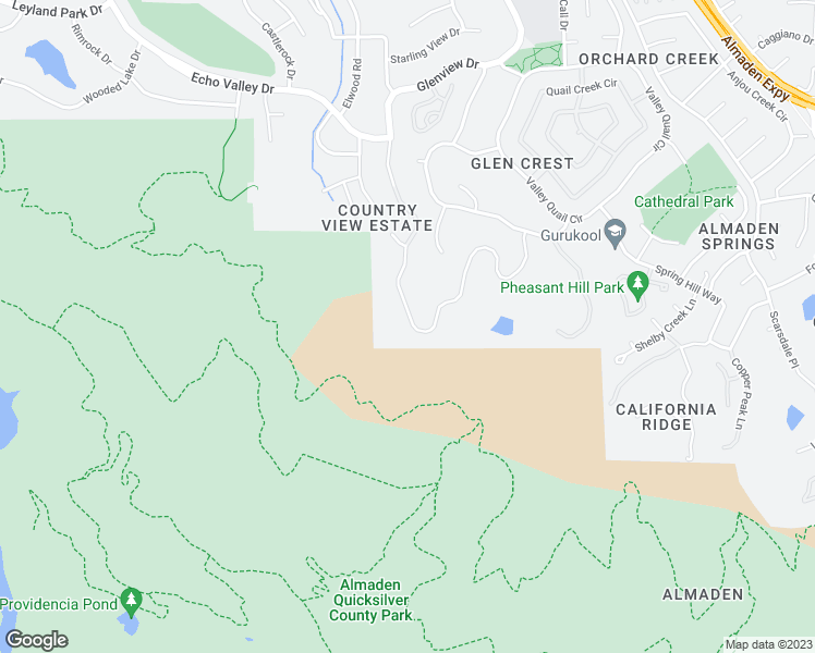 map of restaurants, bars, coffee shops, grocery stores, and more near 7239 Glenview Drive in San Jose