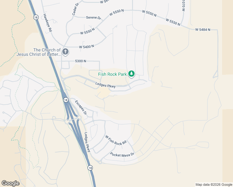 map of restaurants, bars, coffee shops, grocery stores, and more near 1491 West Shinnecock Circle in St. George