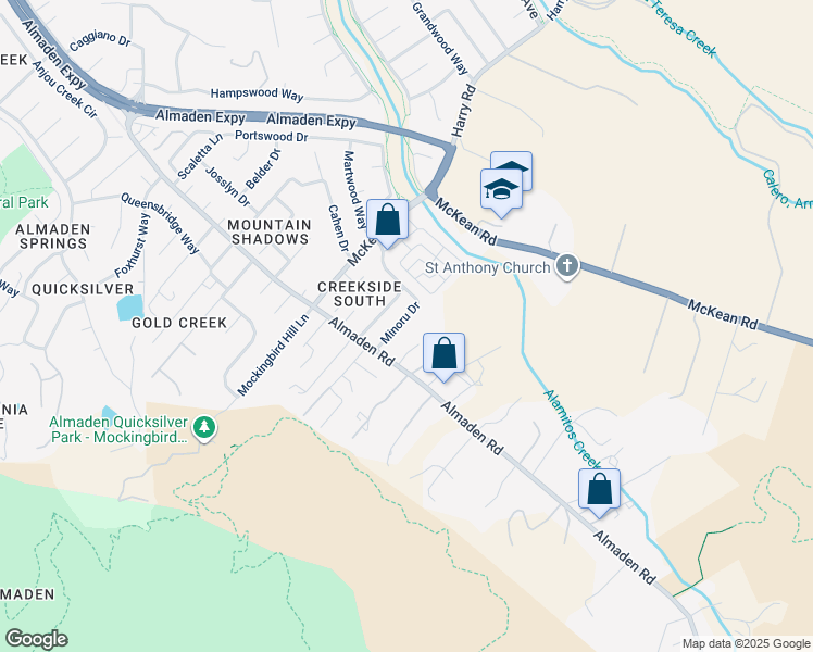 map of restaurants, bars, coffee shops, grocery stores, and more near 1072 Minoru Drive in San Jose