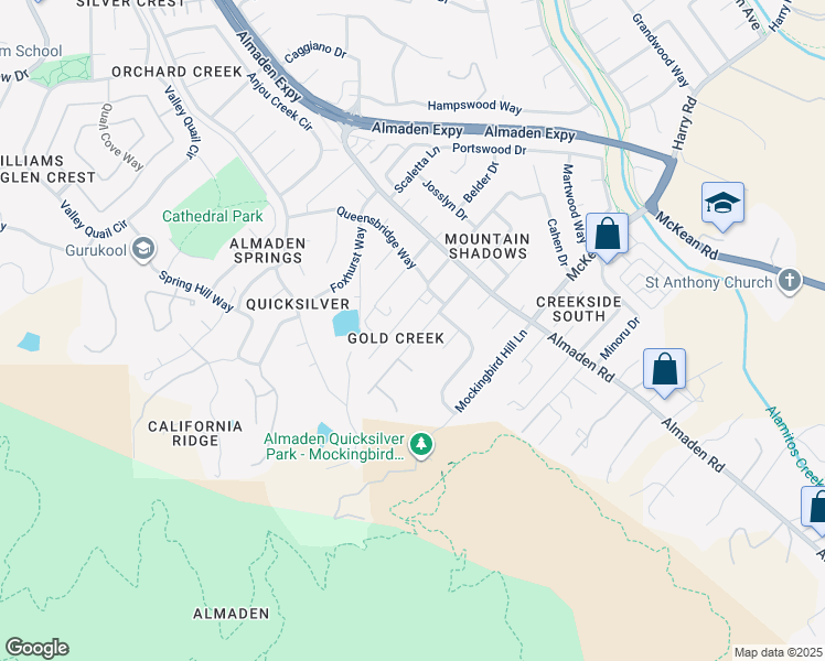 map of restaurants, bars, coffee shops, grocery stores, and more near 1129 Grimley Lane in San Jose