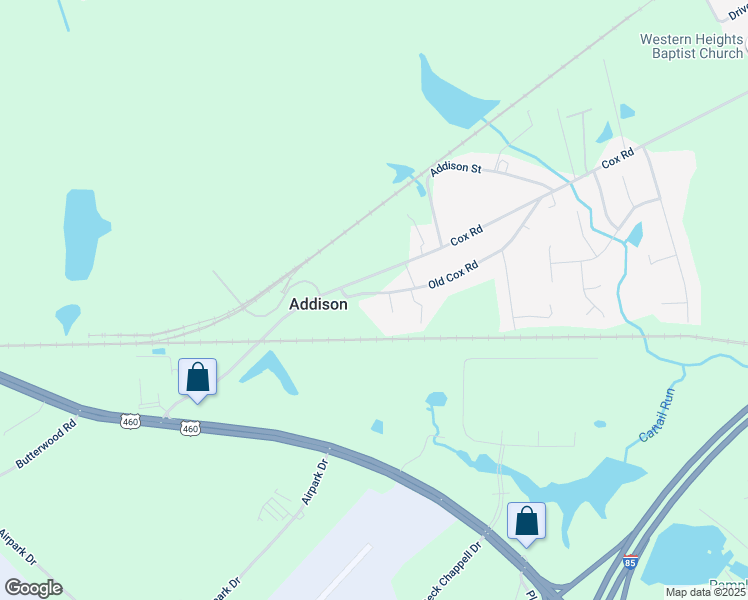 map of restaurants, bars, coffee shops, grocery stores, and more near 23375 Old Cox Road in Petersburg