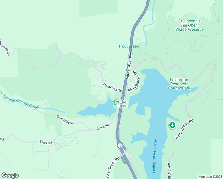 map of restaurants, bars, coffee shops, grocery stores, and more near 18300 Montevina Road in Los Gatos