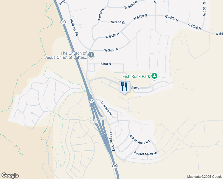 map of restaurants, bars, coffee shops, grocery stores, and more near 1683 West Red Cloud Drive in St. George