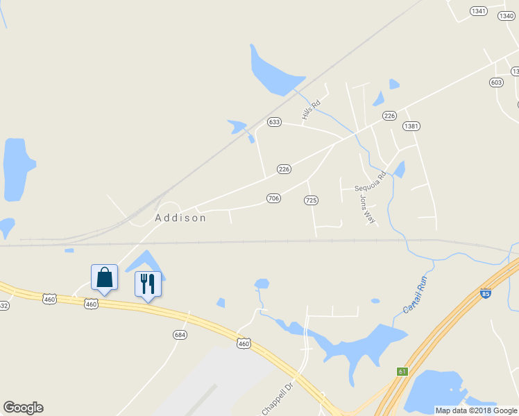 map of restaurants, bars, coffee shops, grocery stores, and more near 23519 Old Cox Road in Petersburg