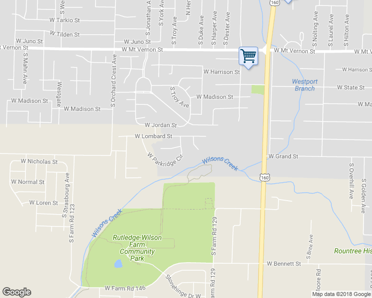 map of restaurants, bars, coffee shops, grocery stores, and more near 3820 West Parkridge Circle in Springfield