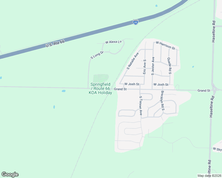 map of restaurants, bars, coffee shops, grocery stores, and more near 5803 West Farm Road 140 in Springfield