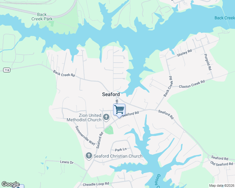 map of restaurants, bars, coffee shops, grocery stores, and more near in Seaford