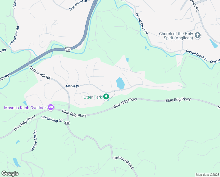 map of restaurants, bars, coffee shops, grocery stores, and more near 6408 Westshire Court in Roanoke