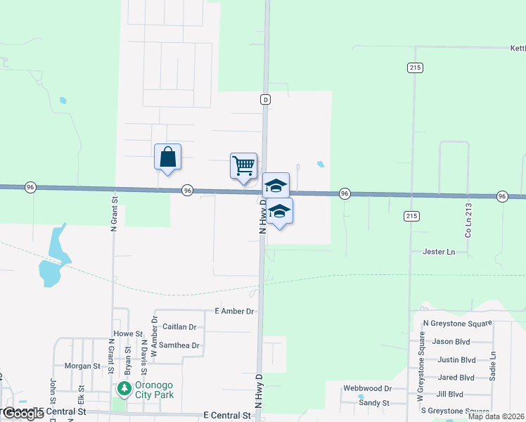 map of restaurants, bars, coffee shops, grocery stores, and more near 810 North State Highway D in Webb City