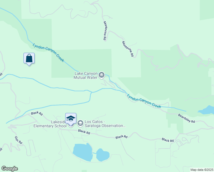 map of restaurants, bars, coffee shops, grocery stores, and more near 19536 Manzanita Drive in Los Gatos