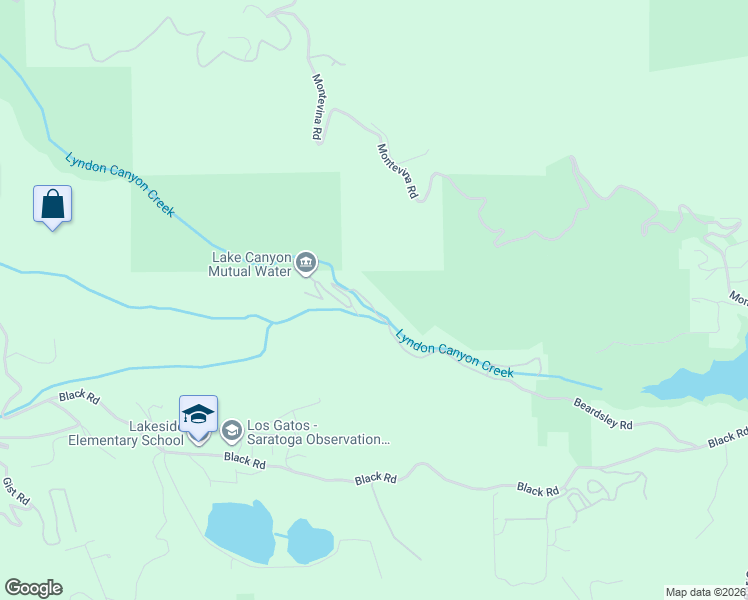 map of restaurants, bars, coffee shops, grocery stores, and more near 19428 Beardsley Road in Los Gatos