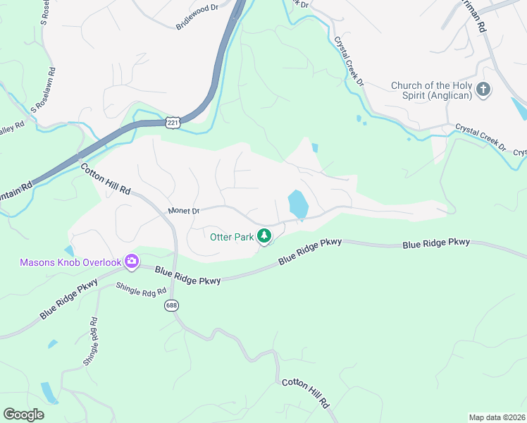 map of restaurants, bars, coffee shops, grocery stores, and more near 6223 Creekview Court in Roanoke