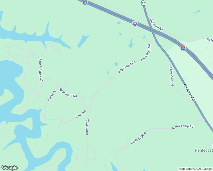 map of restaurants, bars, coffee shops, grocery stores, and more near 587 Filter Plant Road in East Bernstadt