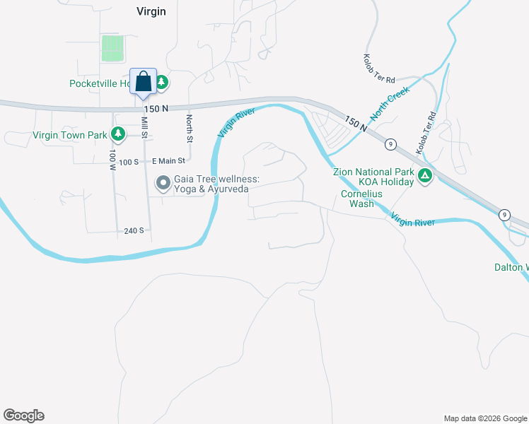 map of restaurants, bars, coffee shops, grocery stores, and more near 385 East Entrada Drive in Virgin