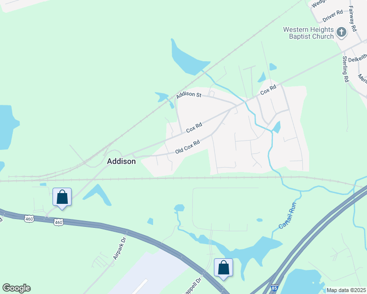 map of restaurants, bars, coffee shops, grocery stores, and more near 23608 Old Cox Road in Petersburg