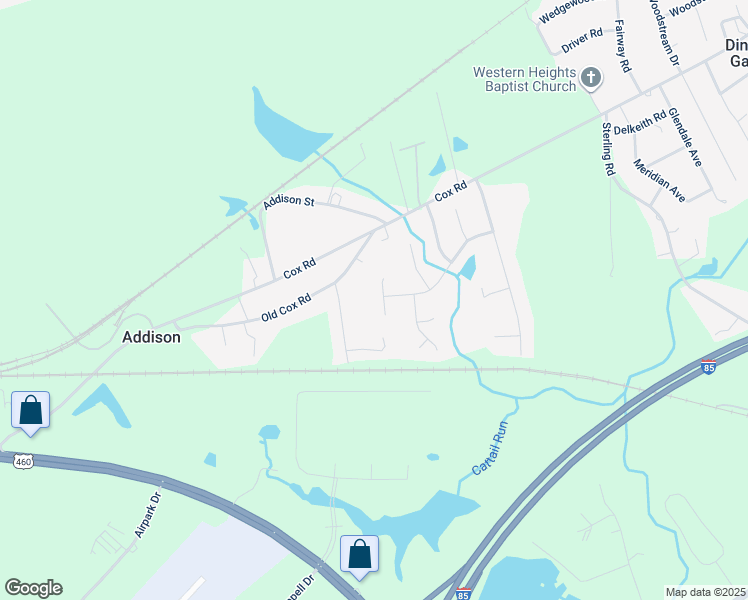 map of restaurants, bars, coffee shops, grocery stores, and more near 5302 Moody Drive in Petersburg