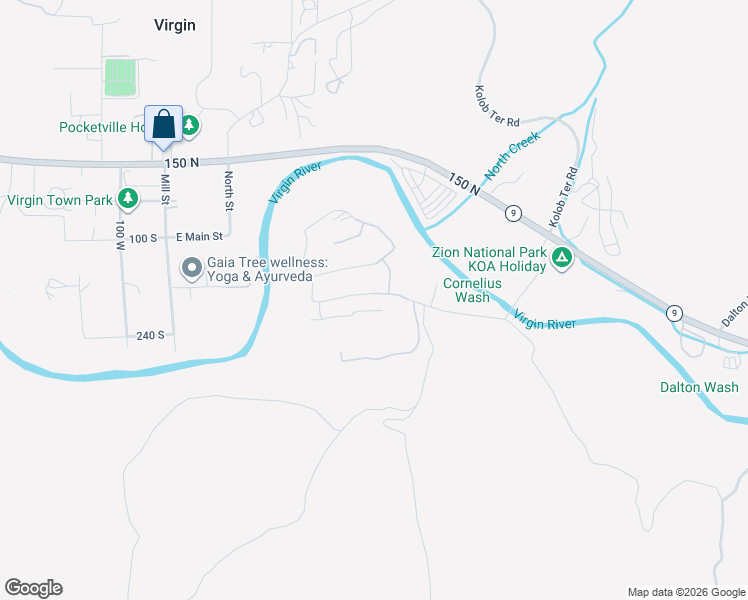map of restaurants, bars, coffee shops, grocery stores, and more near 385 East Entrada Drive in Virgin