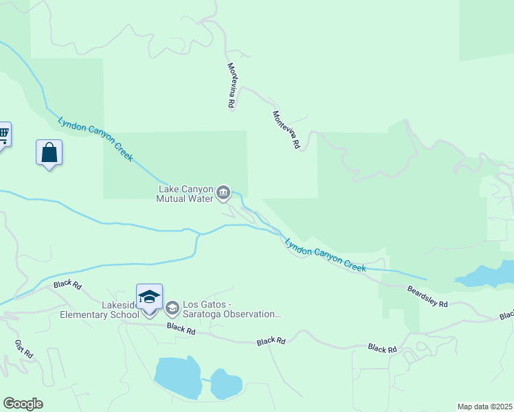 map of restaurants, bars, coffee shops, grocery stores, and more near 19495 Beardsley Road in Los Gatos