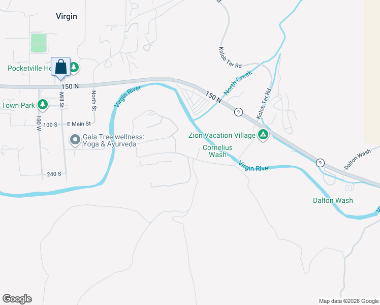 map of restaurants, bars, coffee shops, grocery stores, and more near 562 East Entrada Drive in Virgin