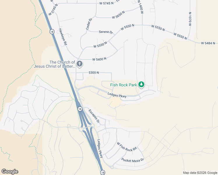 map of restaurants, bars, coffee shops, grocery stores, and more near 1624 Ledges Parkway in St. George