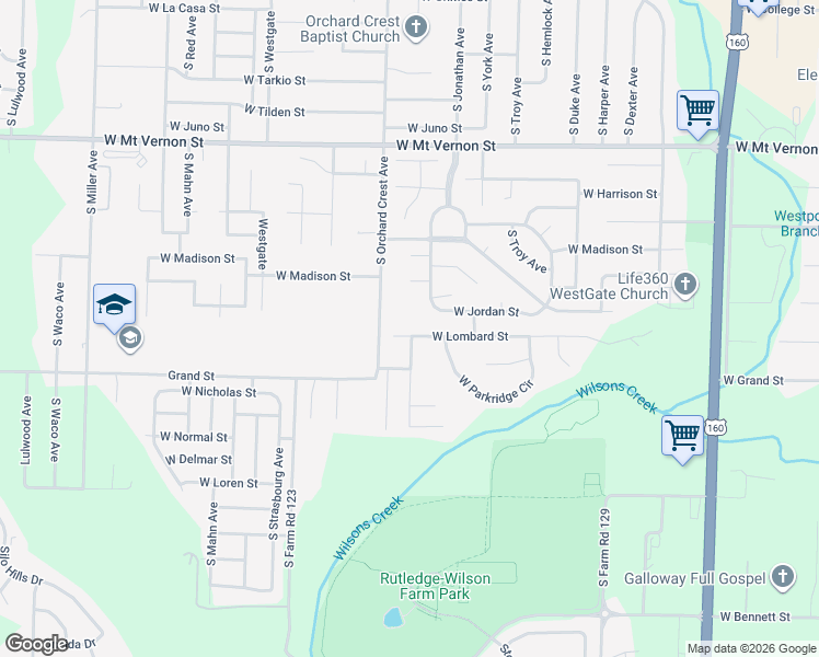 map of restaurants, bars, coffee shops, grocery stores, and more near 841 S Jonathan Ave in Springfield