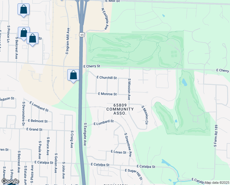 map of restaurants, bars, coffee shops, grocery stores, and more near 658 South Abbey Road in Springfield
