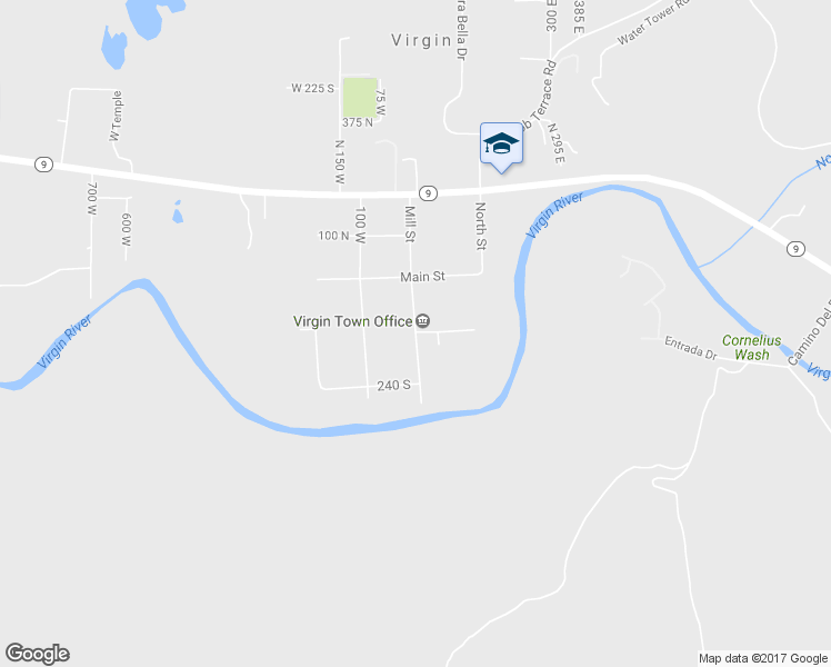 map of restaurants, bars, coffee shops, grocery stores, and more near Mill St in Virgin