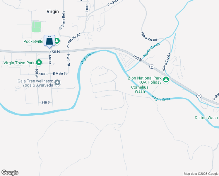 map of restaurants, bars, coffee shops, grocery stores, and more near 470 East Entrada Drive in Virgin