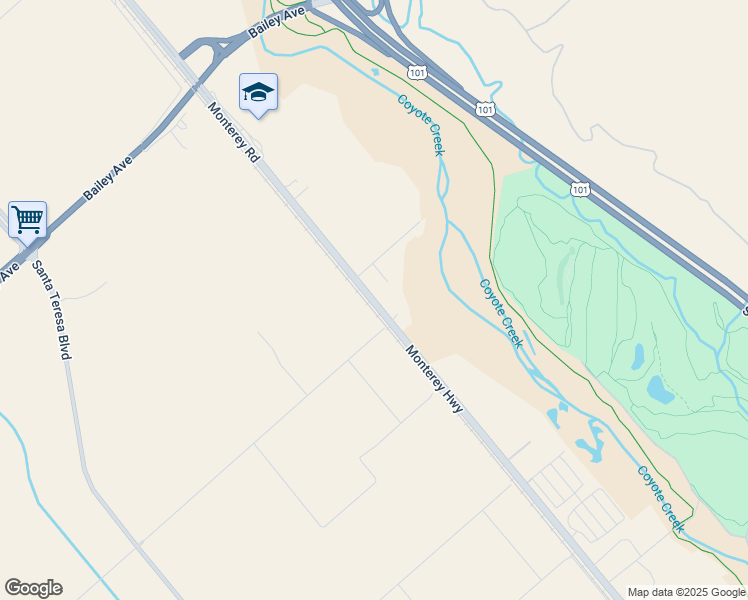 map of restaurants, bars, coffee shops, grocery stores, and more near 584 Monterey Street in Morgan Hill