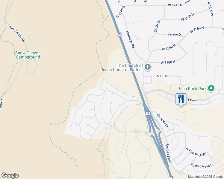 map of restaurants, bars, coffee shops, grocery stores, and more near 2082 Long Sky Drive in St. George