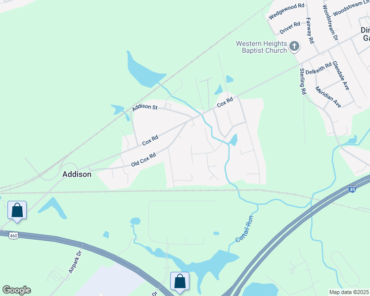 map of restaurants, bars, coffee shops, grocery stores, and more near 5220 Moody Drive in Petersburg