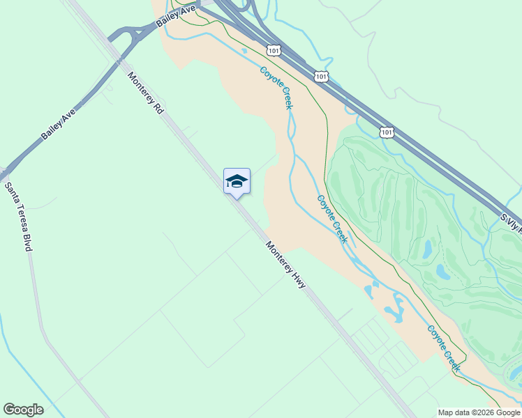 map of restaurants, bars, coffee shops, grocery stores, and more near 585 Monterey Road in Morgan Hill