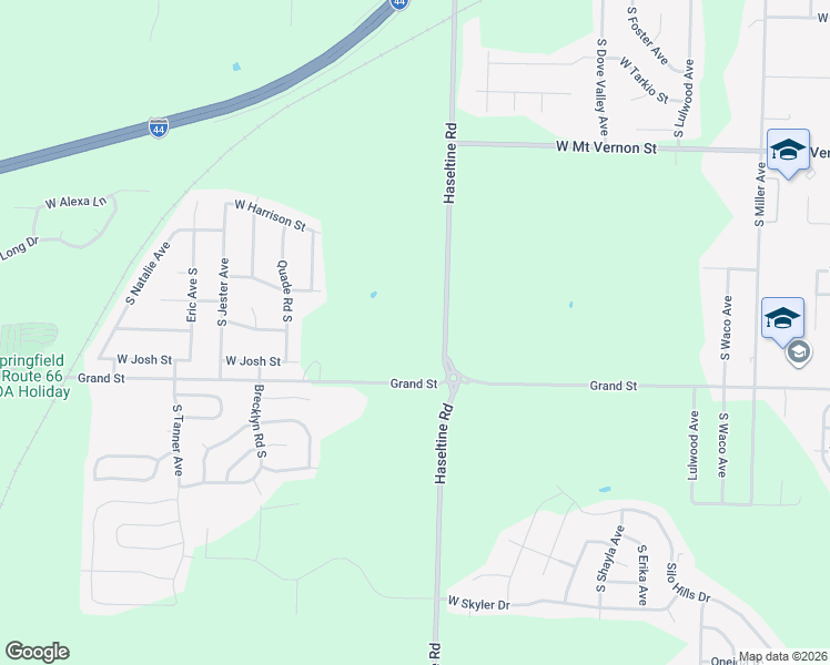 map of restaurants, bars, coffee shops, grocery stores, and more near 876 South Farm Road 115 in Springfield